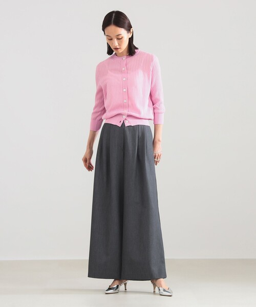 Demi-Luxe BEAMS（デミルクス ビームス）の「SLOANE / 14ゲージ ワイドリブ カーディガン（カーディガン/ボレロ・レディース・ブラック/ホワイト/ピンク・1/2）」の9枚目の写真