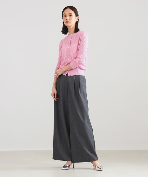 Demi-Luxe BEAMS（デミルクス ビームス）の「SLOANE / 14ゲージ ワイドリブ カーディガン（カーディガン/ボレロ・レディース・ブラック/ホワイト/ピンク・1/2）」の10枚目の写真