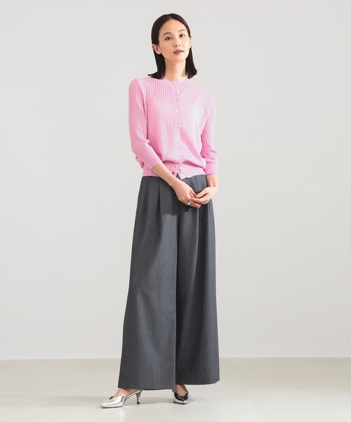 Demi-Luxe BEAMS（デミルクス ビームス）の「SLOANE / 14ゲージ ワイドリブ カーディガン（カーディガン/ボレロ・レディース・ブラック/ホワイト/ピンク・1/2）」の11枚目の写真