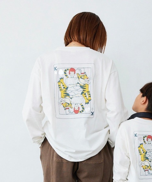Fluffy BROTHERS(フラッフィーブラザーズ)の「プリントロンT(大人サイズ)(Tシャツ/カットソー・メンズ・ライトグリーン/オフホワイト・L/M/XL)」の1枚目の写真