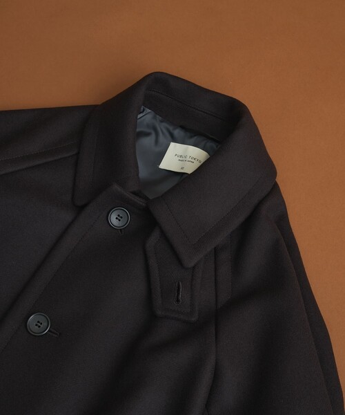 2way】Super140s メルトンオーバーサイズバルカラーコート（ステン