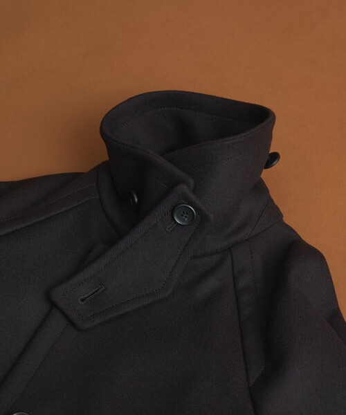 2way】Super140s メルトンオーバーサイズバルカラーコート（ステン