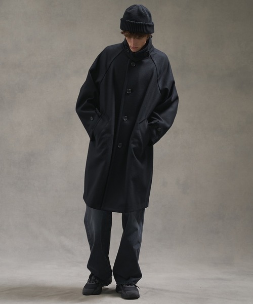 セール】【2way】Super140s メルトンオーバーサイズバルカラーコート