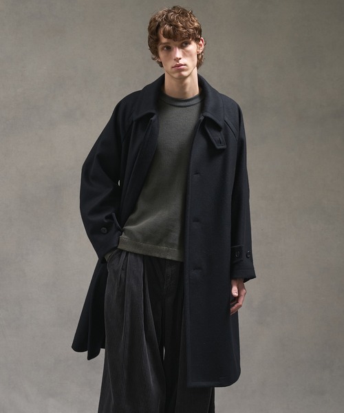 2way】Super140s メルトンオーバーサイズバルカラーコート（ステン