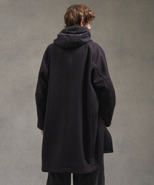 2way】Super140s メルトンオーバーサイズバルカラーコート（ステン