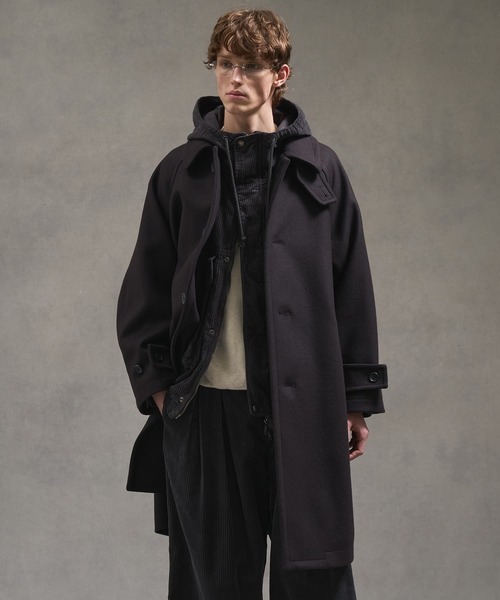 セール】【2way】Super140s メルトンオーバーサイズバルカラーコート