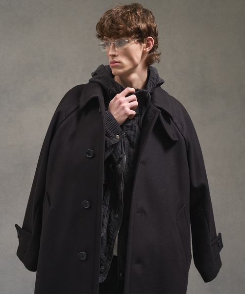セール】【2way】Super140s メルトンオーバーサイズバルカラーコート