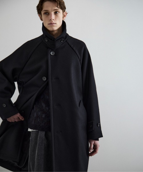 2way】Super140s メルトンオーバーサイズバルカラーコート（ステン