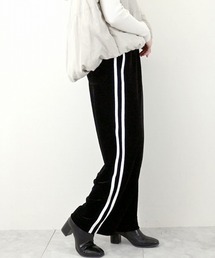 STYLEBLOCK | ベロアサイドラインストレートパンツ(その他パンツ)
