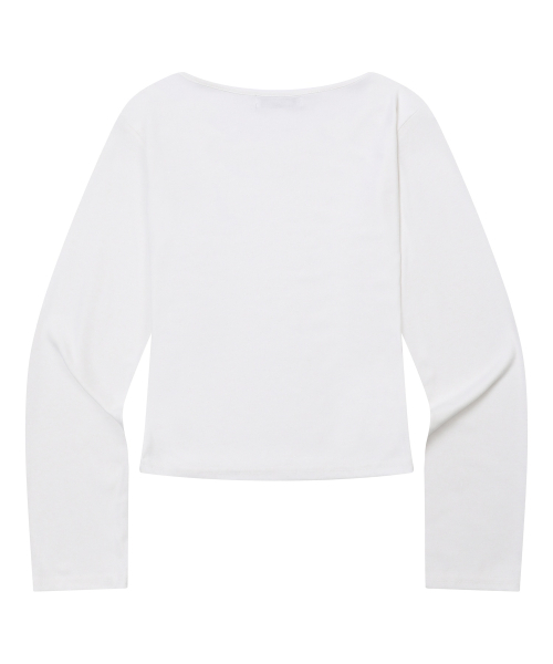MUCENT(ムセント)の「サハラホピクロスユーネックスモールロゴ長袖Tシャツ(2カラー)(Tシャツ/カットソー・レディース・ホワイト/ブラック・FREE)」の12枚目の写真