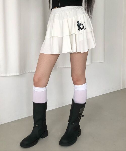 MUCENT(ムセント)の「サハラホピクロスユーネックスモールロゴ長袖Tシャツ(2カラー)(Tシャツ/カットソー・レディース・ホワイト/ブラック・FREE)」の4枚目の写真