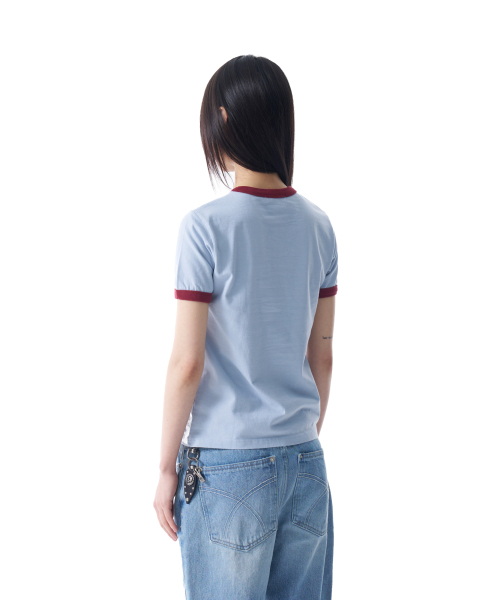AAKAM(アーカム)の「Logo Patch Ringer Top (Sky Blue-Wine)(Tシャツ/カットソー・レディース・その他・1/2)」の3枚目の写真