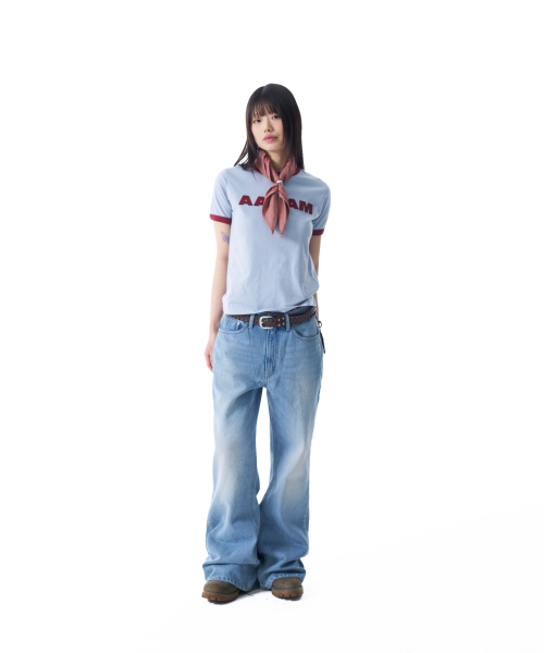 AAKAM(アーカム)の「Logo Patch Ringer Top (Sky Blue-Wine)(Tシャツ/カットソー・レディース・その他・1/2)」の5枚目の写真