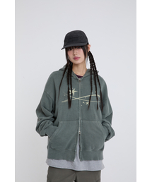 ESCAPEFROM（エスケープフロム）の「ミルキーウェイプリントツーウェイピグメントフードジップアップカーキ（パーカー）」