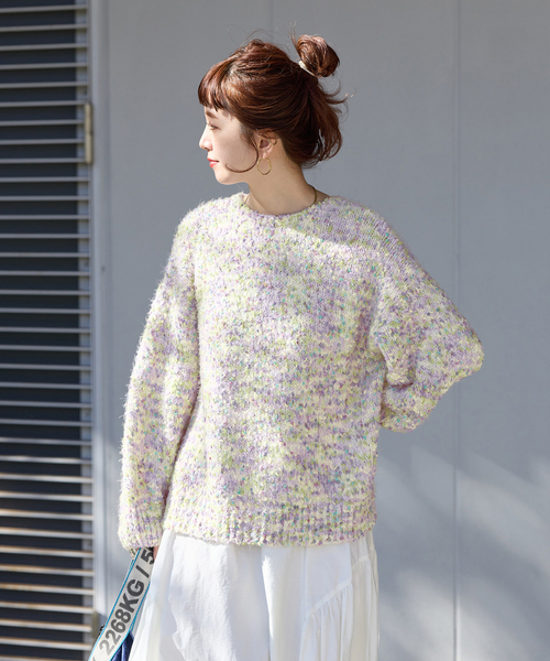 B.C STOCK（ベーセーストック）の「《追加7》手洗い可 / ポコポコヤーンミックス2WAYカーディガン（カーディガン/ボレロ・レディース・アイボリー/チャコールグレー/ラベンダー/レッド/ブラウン・FREE）」の16枚目の写真