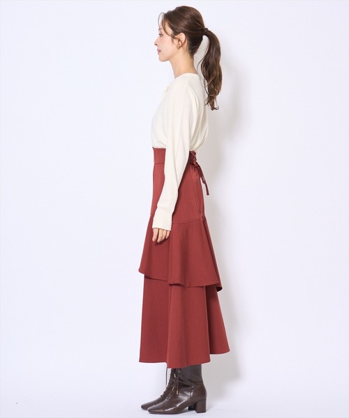 AND COUTURE(アンドクチュール)の「インナーミニティアードスカート(スカート・レディース・ダークブラウン/ボルドー/ブラック・SMALL/MEDIUM)」の16枚目の写真