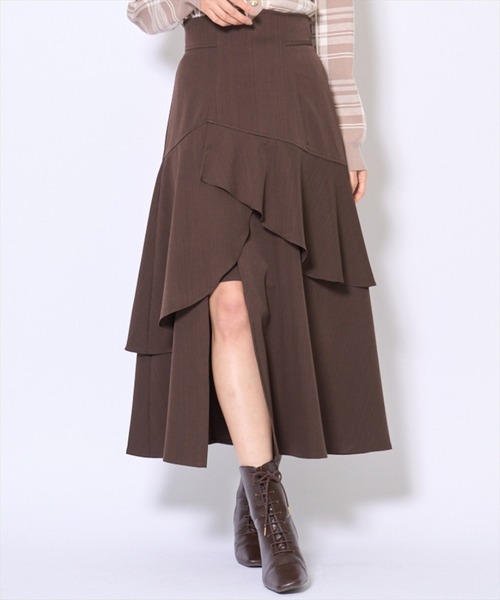 AND COUTURE(アンドクチュール)の「インナーミニティアードスカート(スカート・レディース・ダークブラウン/ボルドー/ブラック・SMALL/MEDIUM)」の22枚目の写真