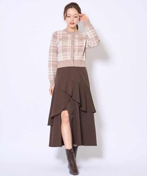 AND COUTURE(アンドクチュール)の「インナーミニティアードスカート(スカート・レディース・ダークブラウン/ボルドー/ブラック・SMALL/MEDIUM)」の19枚目の写真