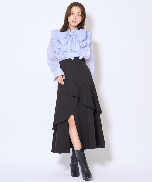 AND COUTURE(アンドクチュール)の「インナーミニティアードスカート(スカート・レディース・ダークブラウン/ボルドー/ブラック・SMALL/MEDIUM)」の4枚目の写真