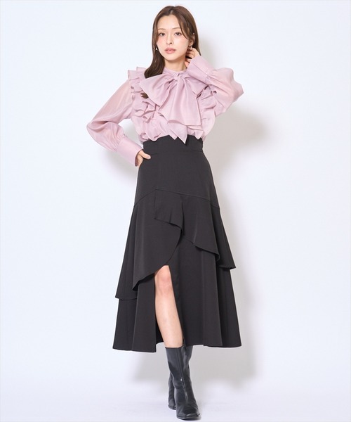 AND COUTURE(アンドクチュール)の「インナーミニティアードスカート(スカート・レディース・ダークブラウン/ボルドー/ブラック・SMALL/MEDIUM)」の5枚目の写真