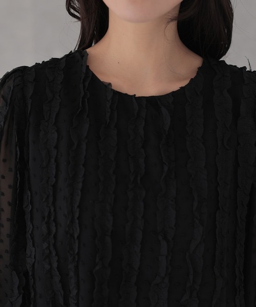 Lace Ladies(レースレディース)の「フリル ドット シアー 長袖 プルオーバー(シャツ/ブラウス・レディース・アイボリー/ブラック・FREE)」の11枚目の写真