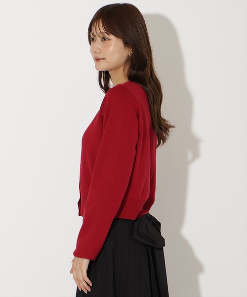 AND COUTURE(アンドクチュール)の「ビジュー×パールニットカーディガン(カーディガン/ボレロ・レディース・ブラック/レッド/サックスブルー/アイボリー/ベージュ・FREE)」の11枚目の写真