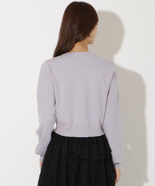 AND COUTURE(アンドクチュール)の「ビジュー×パールニットカーディガン(カーディガン/ボレロ・レディース・ブラック/レッド/サックスブルー/アイボリー/ベージュ・FREE)」の16枚目の写真