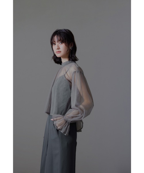 niana（ニアナ）の「シアートップスオールインワンドレス 2点セット チュール ブラウス パンツドレス 結婚式 成人式 二次会 同窓会 入学式 卒業式 パーティードレス オケージョンドレス お呼ばれ（パンツドレス・レディース・ベージュ×ブラック/チャコール/ブラック・S/M）」の21枚目の写真