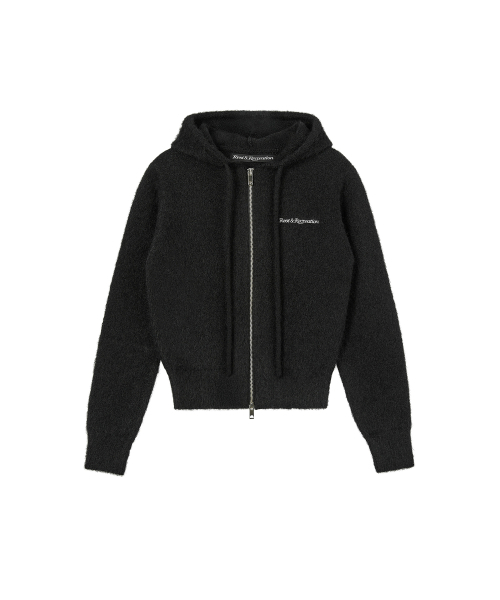Rest&Recreation(レストアンドレクリエーション)の「HAIRY KNIT HOOD ZIP-UP - BLACK(ニット/セーター・レディース・その他・ONE)」の1枚目の写真