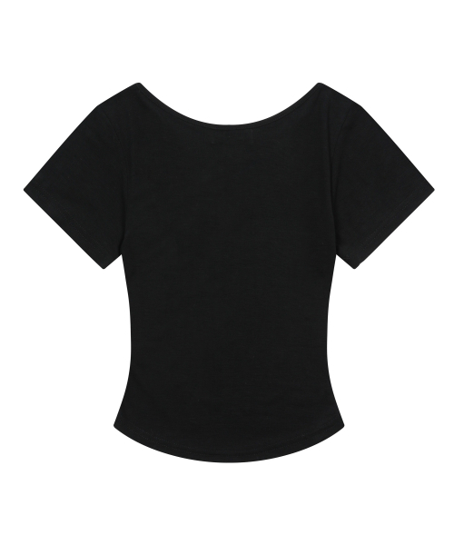 MUCENT(ムセント)の「オニキスシースルーシグネチャーロゴVネッククロップ半袖Tシャツ(7カラー)(Tシャツ/カットソー・レディース・Beige/ネイビー/ホワイト/チャコールグレー/ブラック/カーキ/スカイブルー・FREE)」の21枚目の写真