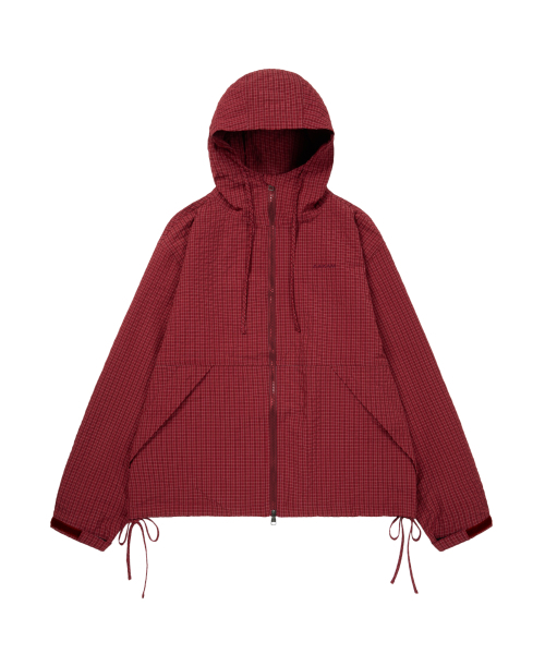 AAKAM（アーカム）の「Check Pattern Hooded Jacket (Burgundy)（ナイロンジャケット・レディース・その他・1/2）」の12枚目の写真
