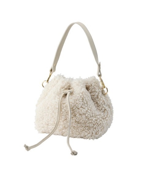 MARLON FIRENZE(マーロンフィレンツェ)の「Secchiello Mair Bag Teddy(ショルダーバッグ・レディース・ブラック/ライトベージュ・ONE SIZE)」の2枚目の写真