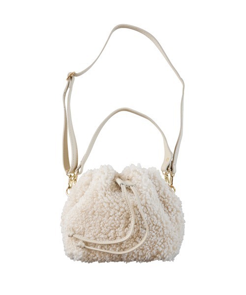 MARLON FIRENZE(マーロンフィレンツェ)の「Secchiello Mair Bag Teddy(ショルダーバッグ・レディース・ブラック/ライトベージュ・ONE SIZE)」の5枚目の写真