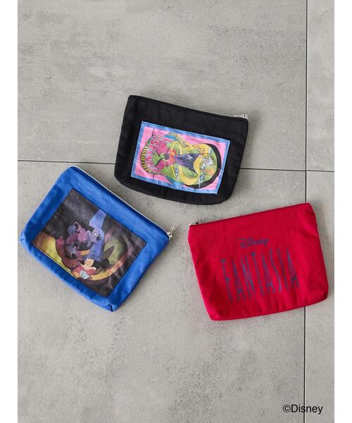 Lugnoncure（ルノンキュール）の「【Disney】FANTASIA/ロゴプリントポーチ（ハンドバッグ・レディース・ブルー/ブラック/レッド・F）」の4枚目の写真