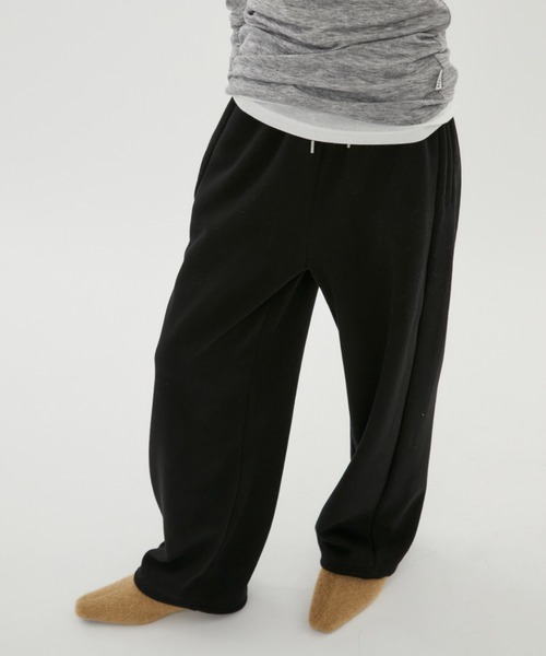 FUULLY STUDIO（フーリィーステューディオ）の「スウェットイージーワイドパンツ（スウェットパンツ・レディース・イエロー/グレー/ブラック・FREE）」の2枚目の写真