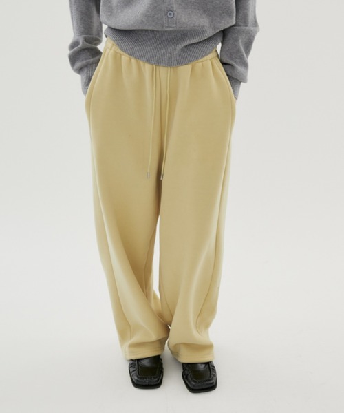 FUULLY STUDIO（フーリィーステューディオ）の「スウェットイージーワイドパンツ（スウェットパンツ・レディース・イエロー/グレー/ブラック・FREE）」の14枚目の写真