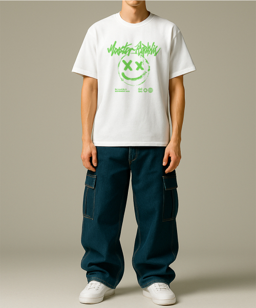 MONSTER REPUBLIC(モンスターリパブリック)の「スマイルパステルグリーンTシャツホワイト_8142(Tシャツ/カットソー・レディース・その他・X-LARGE/SMALL/MEDIUM/LARGE)」の2枚目の写真
