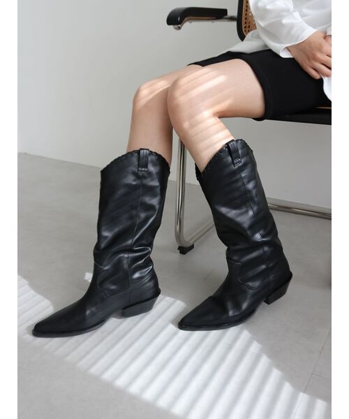 Ungrid（アングリッド）の「ポインテッドトゥウエスタンブーツ（ブーツ・レディース・ベージュ/シルバー/ブラック・S/M/L）」の9枚目の写真