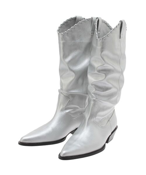 Ungrid（アングリッド）の「ポインテッドトゥウエスタンブーツ（ブーツ・レディース・ベージュ/シルバー/ブラック・S/M/L）」の22枚目の写真