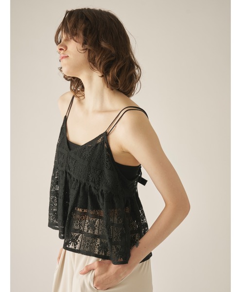 AIC.（エーアイシー）の「パネルレースバックリボンキャミビスチェ（キャミソール・レディース・ブラック/オフホワイト・FREE）」の15枚目の写真