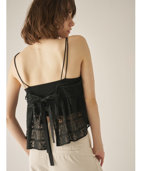 AIC.（エーアイシー）の「パネルレースバックリボンキャミビスチェ（キャミソール・レディース・ブラック/オフホワイト・FREE）」の19枚目の写真