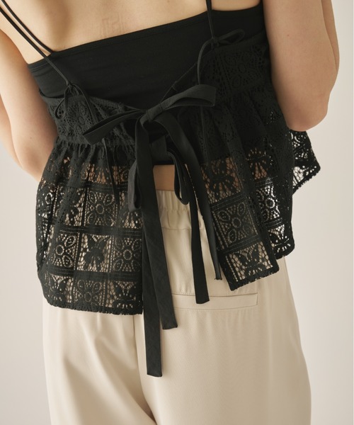 AIC.（エーアイシー）の「パネルレースバックリボンキャミビスチェ（キャミソール・レディース・ブラック/オフホワイト・FREE）」の20枚目の写真