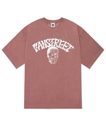 KTPP0166 レタリングスカルレインピグメント半袖Tシャツ - ピンク