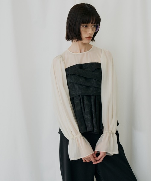 ANDRESD(アンドレスド)の「ジャガードペプラムパンツドレス / jacquard peplum pants dress(パンツドレス・レディース・ピンク/ライトグレー/ブラック/ベージュ・S/L/M)」の15枚目の写真