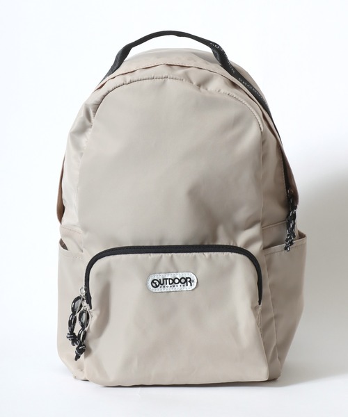 OUTDOOR PRODUCTS（アウトドアプロダクツ）の「OUTDOOR PRODUCTS（アウトドアプロダクツ）ラスターツイル ナイロンデイパック 16L/レディース ママバッグ（バックパック/リュック・レディース・ベージュ/ブラック・FREE）」の5枚目の写真