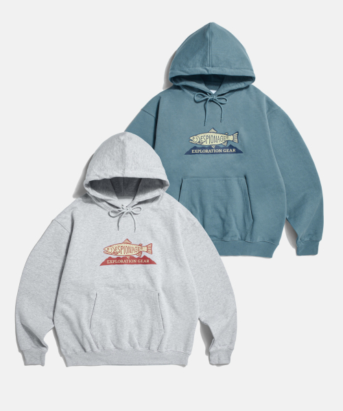 ESPIONAGE（エスピオナジ）の「Expl. Trout Logo Heavyweight Hoodie Vintage Blue（パーカー・メンズ・その他・MEDIUM/LARGE/X-LARGE）」の3枚目の写真