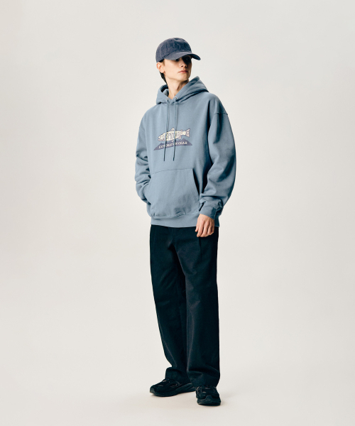 ESPIONAGE（エスピオナジ）の「Expl. Trout Logo Heavyweight Hoodie Vintage Blue（パーカー・メンズ・その他・MEDIUM/LARGE/X-LARGE）」の10枚目の写真