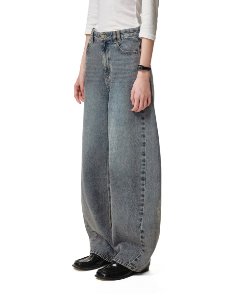 DECET WOMEN(デケット ウーマン)の「Curved Wide Jeans DCWPT013BLUE(デニムパンツ・レディース・その他・X-SMALL/SMALL/MEDIUM/LARGE)」の7枚目の写真