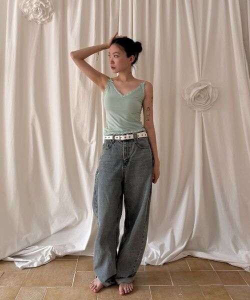DECET WOMEN(デケット ウーマン)の「Curved Wide Jeans DCWPT013BLUE(デニムパンツ・レディース・その他・X-SMALL/SMALL/MEDIUM/LARGE)」の11枚目の写真