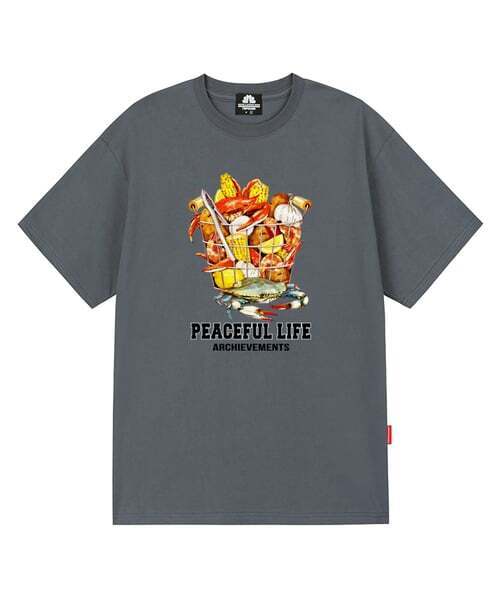 TRIPSHION(トリップション)の「SEAFOOD BASKET GRAPHIC Tシャツ - グレー(Tシャツ/カットソー・メンズ・その他・LARGE/MEDIUM/X-LARGE)」の1枚目の写真